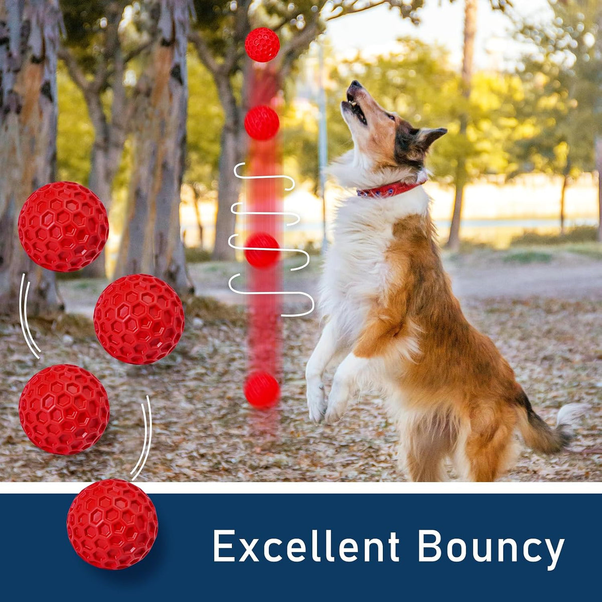 2 Pack Indestructible Squeaky Dog Balls for Aggressive Chewers, Interactive Dog Toys for Teething, Relieving Anxiety. Chew Toy for Large, Medium Breeds, Outdoor Rubber Balls.