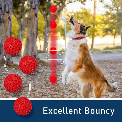 2 Pack Indestructible Squeaky Dog Balls for Aggressive Chewers, Interactive Dog Toys for Teething, Relieving Anxiety. Chew Toy for Large, Medium Breeds, Outdoor Rubber Balls.
