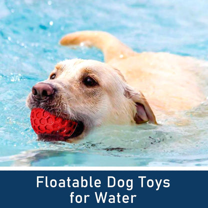 2 Pack Indestructible Squeaky Dog Balls for Aggressive Chewers, Interactive Dog Toys for Teething, Relieving Anxiety. Chew Toy for Large, Medium Breeds, Outdoor Rubber Balls.