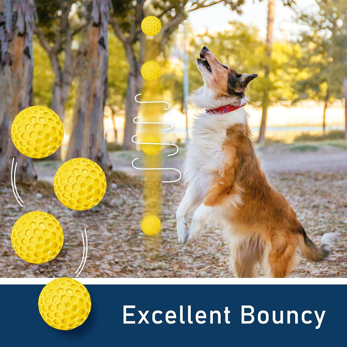 2 Pack Indestructible Squeaky Dog Balls for Aggressive Chewers, Interactive Dog Toys for Teething, Relieving Anxiety. Chew Toy for Large, Medium Breeds, Outdoor Rubber Balls.