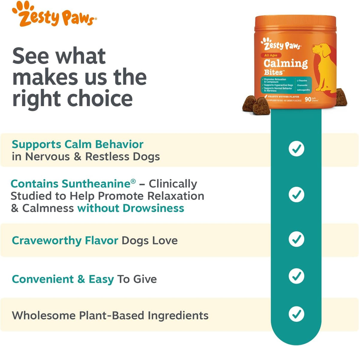 Calming Chews for Dogs - Dog Calming Supplement, PB
