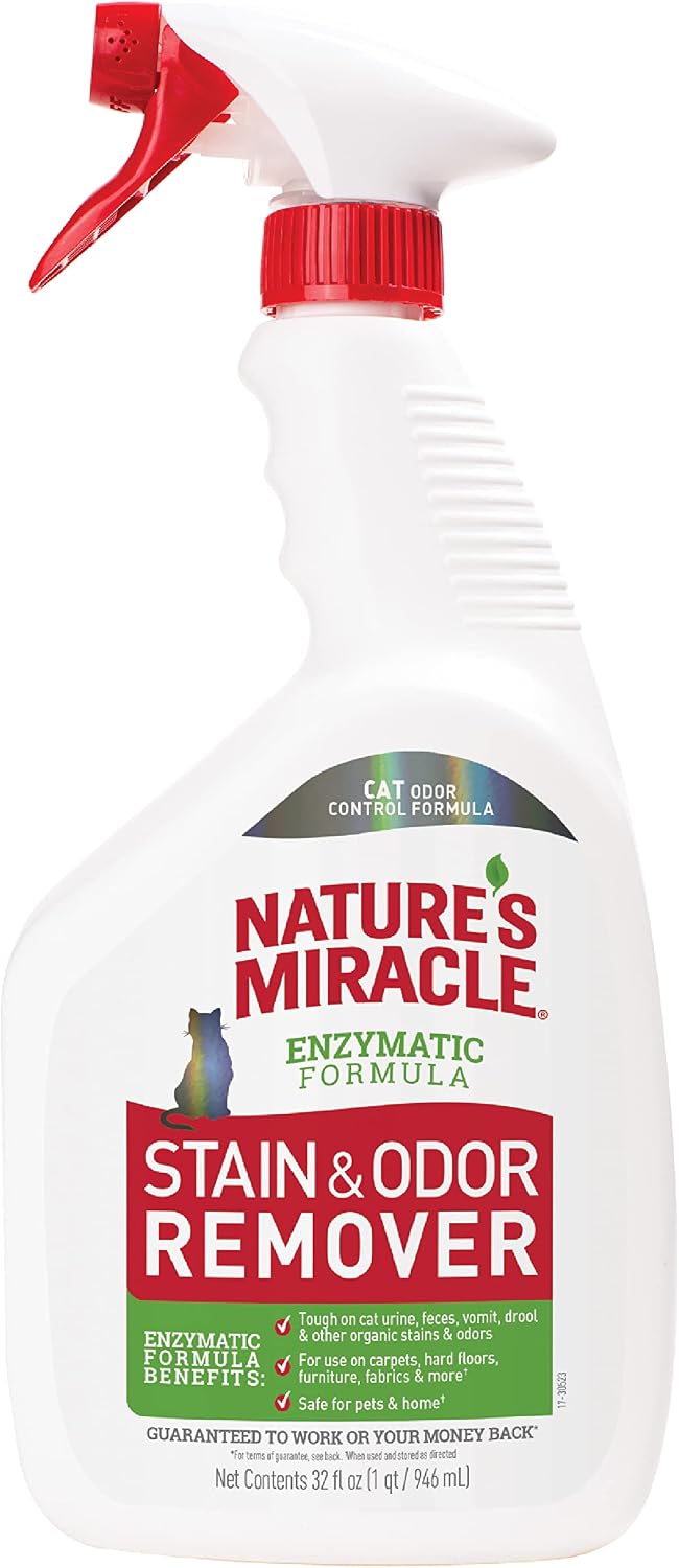 Cat Stain and Odor Remover With New Odor Control Formula 32 Ounce Spray