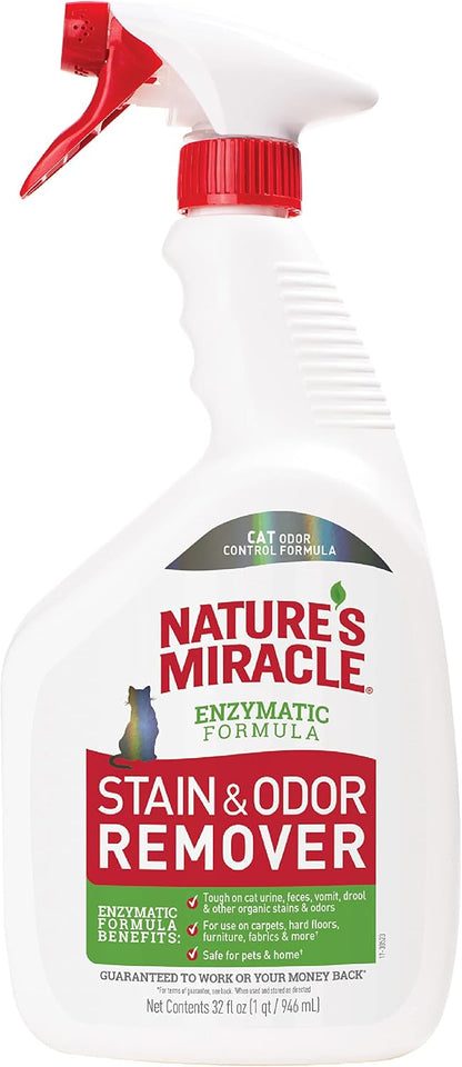 Cat Stain and Odor Remover With New Odor Control Formula 32 Ounce Spray