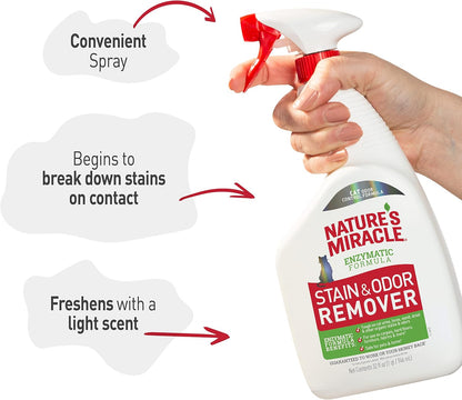 Cat Stain and Odor Remover With New Odor Control Formula 32 Ounce Spray