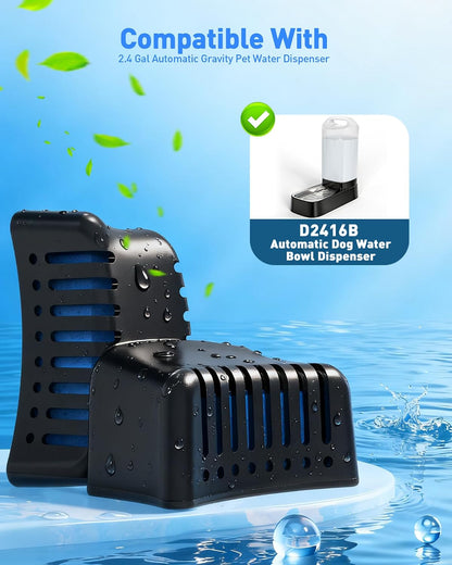 Automatic Dog Water Bowl Dispenser - 2.4 Gallon Gravity Pet Water Dispenser with 304 Stainless Steel Bowl, Dog Auto Feeders Bowls Self Waterer, Easy-Carry Handle for Large Dogs & Cats, Multi-Pet Home