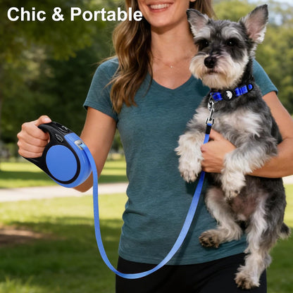 Retractable Dog Leash, One-Handed Brake, 16ft, Up to 44 lbs, Pink