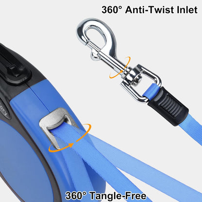 Retractable Dog Leash, One-Handed Brake, 16ft, Up to 44 lbs, Pink