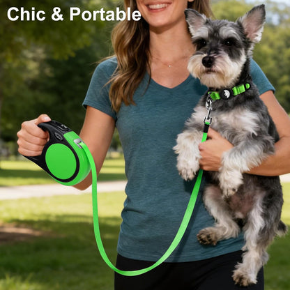Retractable Dog Leash, One-Handed Brake, 16ft, Up to 44 lbs, Pink