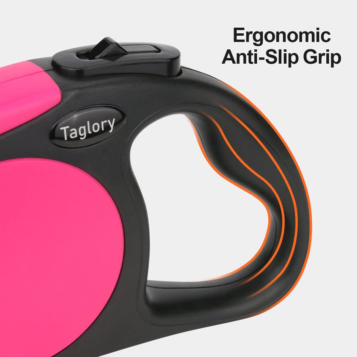 Retractable Dog Leash, One-Handed Brake, 16ft, Up to 44 lbs, Pink