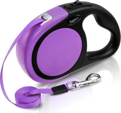 Retractable Dog Leash, One-Handed Brake, 16ft, Up to 44 lbs, Pink