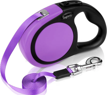 Retractable Dog Leash, One-Handed Brake, 16ft, Up to 44 lbs, Pink