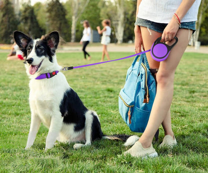 Retractable Dog Leash, One-Handed Brake, 16ft, Up to 44 lbs, Pink