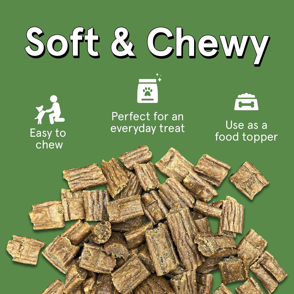 Real Meat Tiny Trainer Bites Dog Treats - 1lb of USA-Made Soft & Chewy Air-Dried Beef Training Treats for Dogs & Puppies - All-Natural Grain-Free Dog Training Treats With Free-Range Grass-Fed Beef