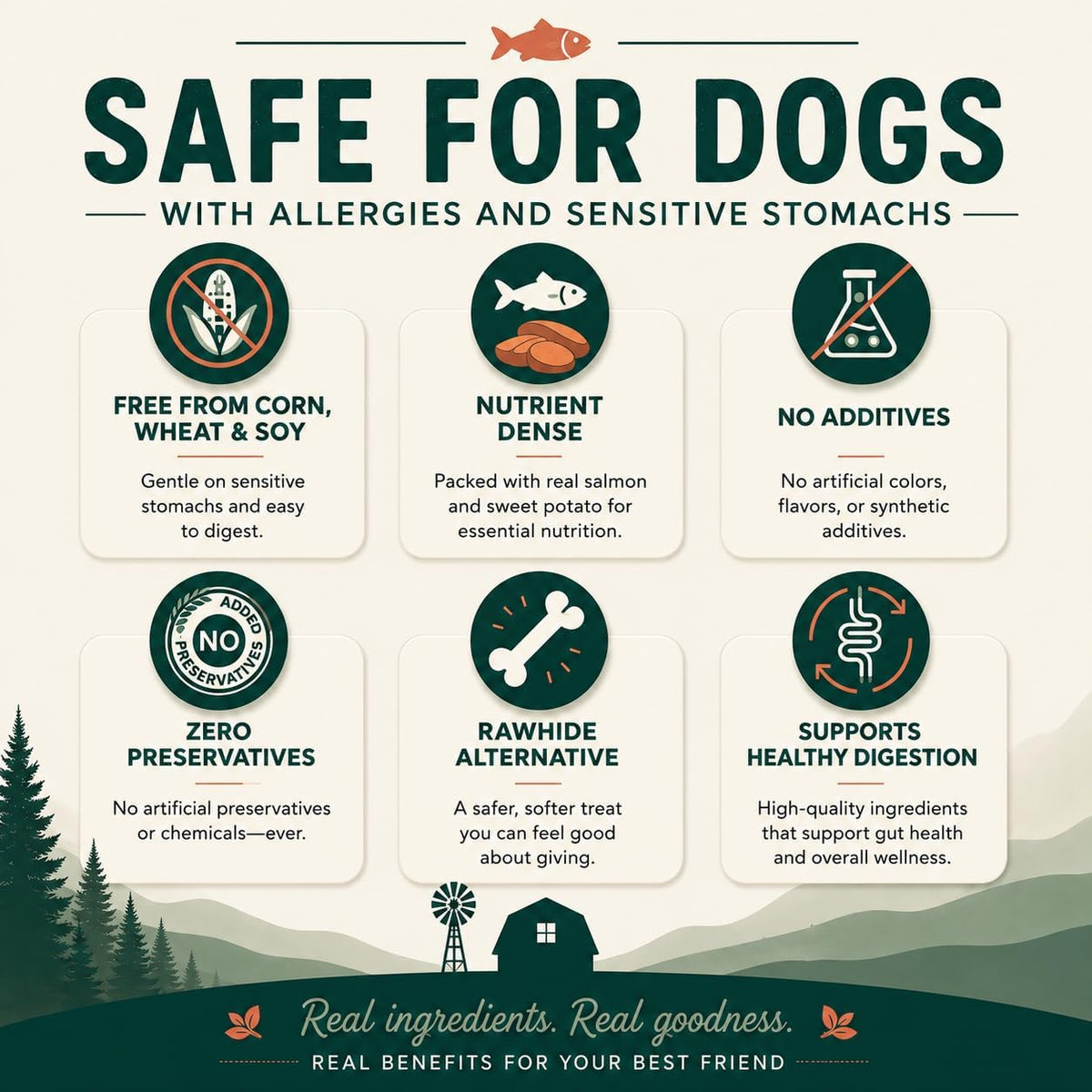 Salmon & Sweet Potato Fillets for Dogs – 8 oz, All-Natural Soft Chews, Wild-Caught Alaskan Salmon, Limited-Ingredient Dog Treats, Made in USA
