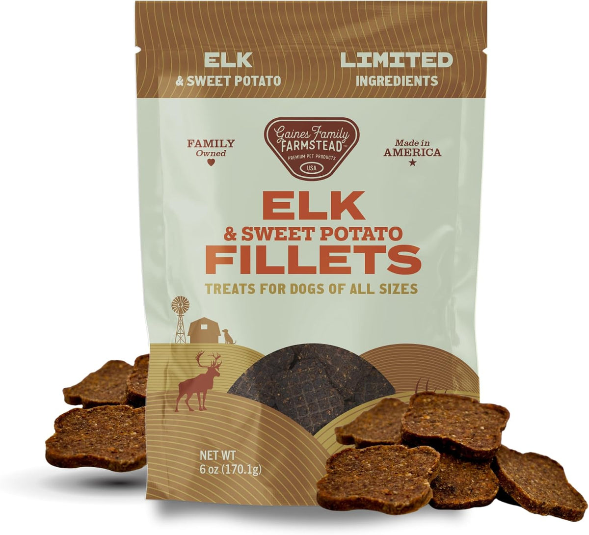 Salmon & Sweet Potato Fillets for Dogs – 8 oz, All-Natural Soft Chews, Wild-Caught Alaskan Salmon, Limited-Ingredient Dog Treats, Made in USA