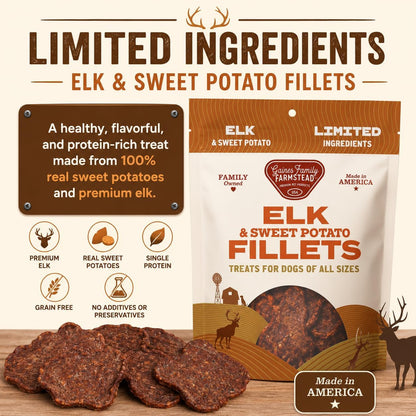 Salmon & Sweet Potato Fillets for Dogs – 8 oz, All-Natural Soft Chews, Wild-Caught Alaskan Salmon, Limited-Ingredient Dog Treats, Made in USA