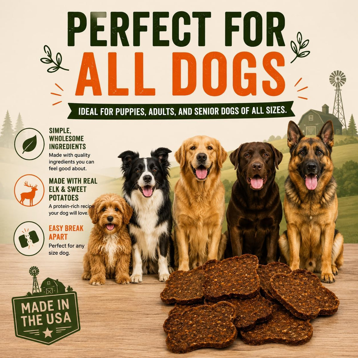 Salmon & Sweet Potato Fillets for Dogs – 8 oz, All-Natural Soft Chews, Wild-Caught Alaskan Salmon, Limited-Ingredient Dog Treats, Made in USA
