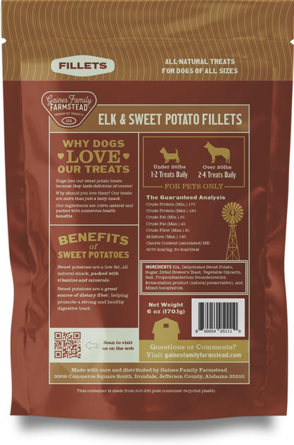 Salmon & Sweet Potato Fillets for Dogs – 8 oz, All-Natural Soft Chews, Wild-Caught Alaskan Salmon, Limited-Ingredient Dog Treats, Made in USA