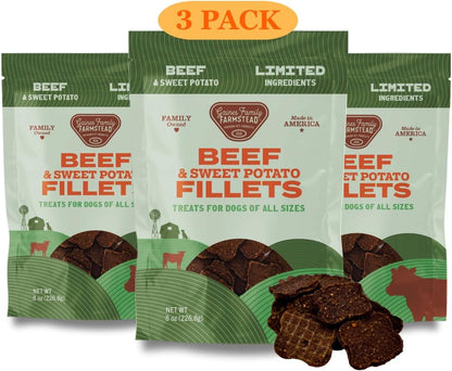 Salmon & Sweet Potato Fillets for Dogs – 8 oz, All-Natural Soft Chews, Wild-Caught Alaskan Salmon, Limited-Ingredient Dog Treats, Made in USA