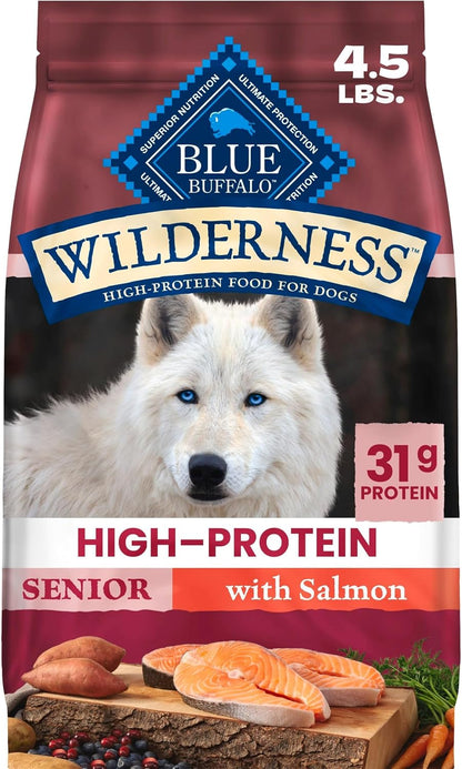 Blue Buffalo Wilderness Salmon & Wholesome Grains Senior Dry Dog Food 4.5lb