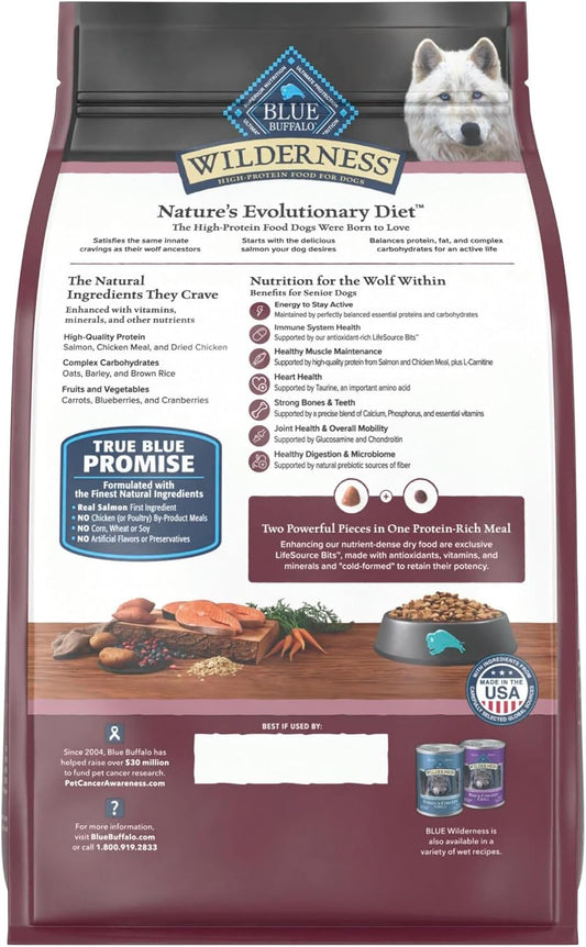 Blue Buffalo Wilderness Salmon & Wholesome Grains Senior Dry Dog Food 4.5lb