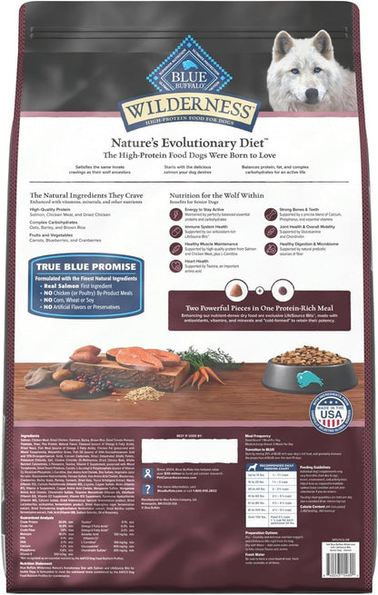 Blue Buffalo Wilderness Salmon & Wholesome Grains Senior Dry Dog Food 4.5lb