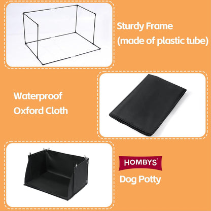 Dog Pee Pad Holder with High Walls, No-Spill Indoor Potty for Large Dogs, Foldable Puppy Litter Box, Patent Pending (33.8" L x 28" W x 17.7" H)