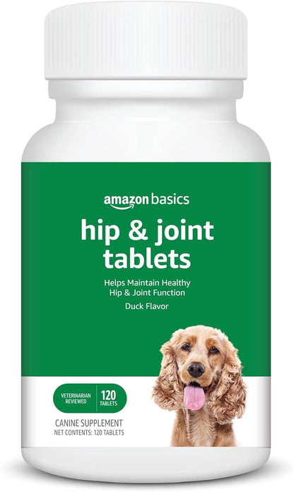 Dog Hip & Joint Daily Chewable Tablets, with Glucosamine, MSM, and Chondroitin, Duck Flavored, (Previously Solimo)