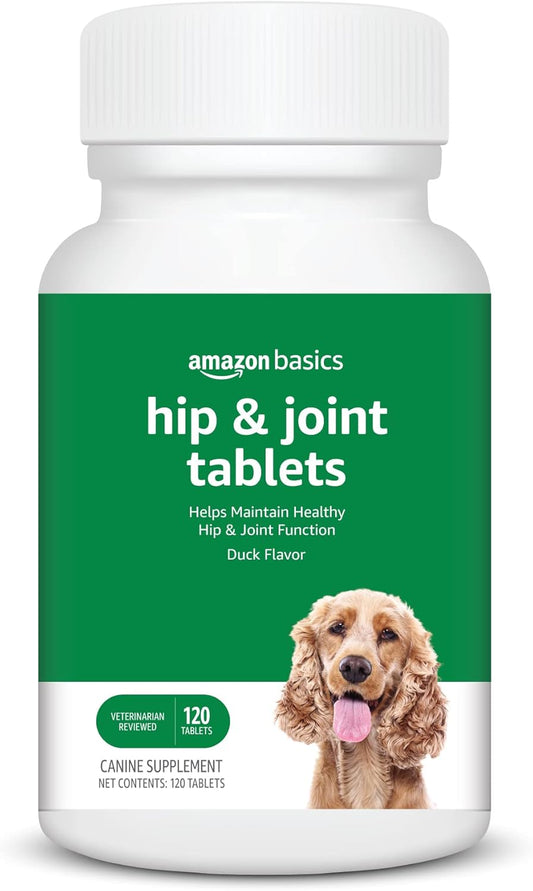 Dog Hip & Joint Daily Chewable Tablets, with Glucosamine, MSM, and Chondroitin, Duck Flavored, (Previously Solimo)