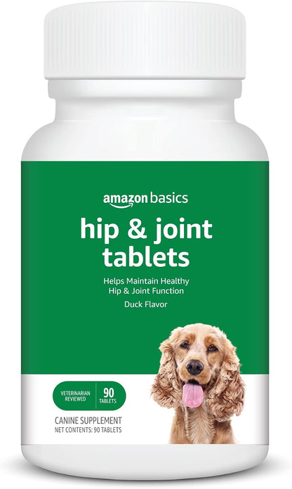 Dog Hip & Joint Daily Chewable Tablets, with Glucosamine, MSM, and Chondroitin, Duck Flavored, (Previously Solimo)
