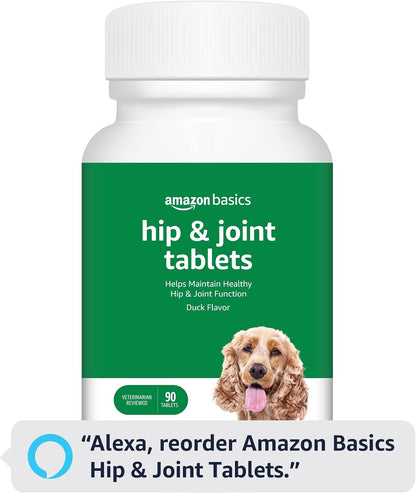 Dog Hip & Joint Daily Chewable Tablets, with Glucosamine, MSM, and Chondroitin, Duck Flavored, (Previously Solimo)