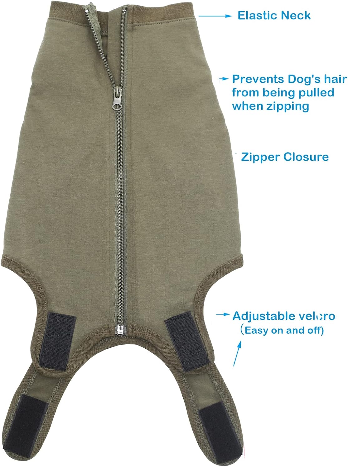 Dog Surgery Recovery Suit - After Spay, Abdominal Wounds Post Surgical Recovery, Anti Licking Breathable Dog Onesies for Small, Medium & Large Pet, Alternative Bandages Cone E-Collar