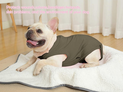Dog Surgery Recovery Suit - After Spay, Abdominal Wounds Post Surgical Recovery, Anti Licking Breathable Dog Onesies for Small, Medium & Large Pet, Alternative Bandages Cone E-Collar