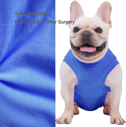 Dog Surgery Recovery Suit - After Spay, Abdominal Wounds Post Surgical Recovery, Anti Licking Breathable Dog Onesies for Small, Medium & Large Pet, Alternative Bandages Cone E-Collar