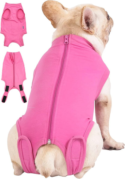 Dog Surgery Recovery Suit - After Spay, Abdominal Wounds Post Surgical Recovery, Anti Licking Breathable Dog Onesies for Small, Medium & Large Pet, Alternative Bandages Cone E-Collar