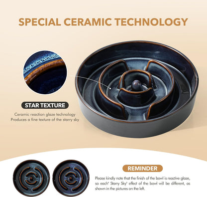 Raised Slow Feeder Dog Bowls, Elevated Dog Bowls Slow Feeder Set