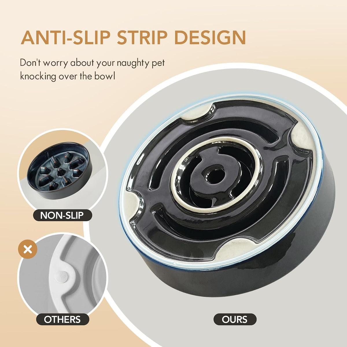Raised Slow Feeder Dog Bowls, Elevated Dog Bowls Slow Feeder Set