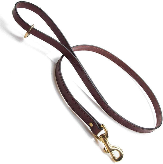 Leather Snap Leash - Dog Lead - Made in The USA - Chestnut, 3/4 in x 6 ft (Standard)