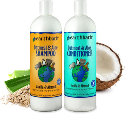 Oatmeal & Aloe Dog Shampoo and Conditioner, 16 Oz (1 Set)