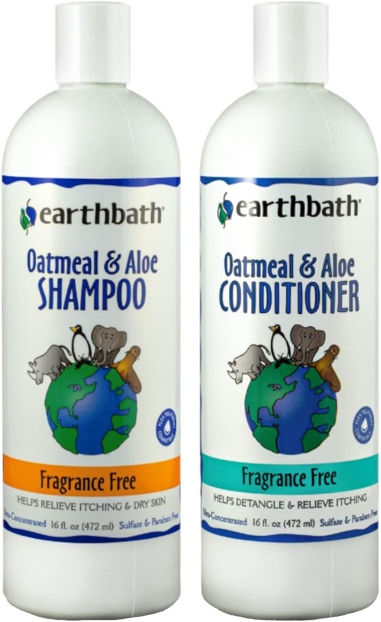 Oatmeal & Aloe Dog Shampoo and Conditioner, 16 Oz (1 Set)