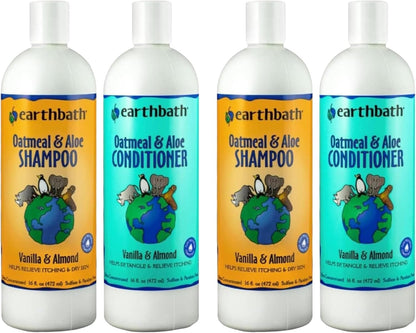 Oatmeal & Aloe Dog Shampoo and Conditioner, 16 Oz (1 Set)