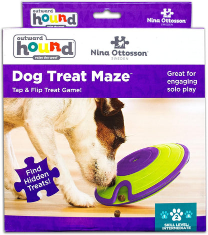 Nina Ottosson Dog Treat Maze Dog Toy, Tap & Flip, 7.5"