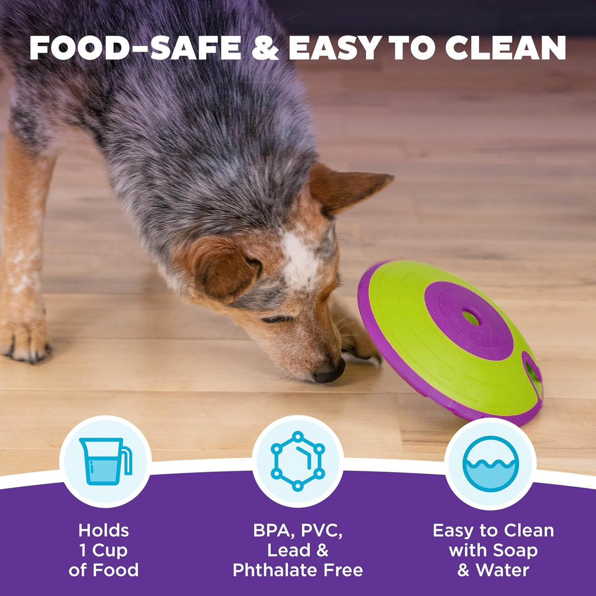 Nina Ottosson Dog Treat Maze Dog Toy, Tap & Flip, 7.5"