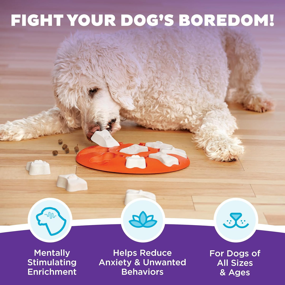 Nina Ottosson Dog Treat Maze Dog Toy, Tap & Flip, 7.5"
