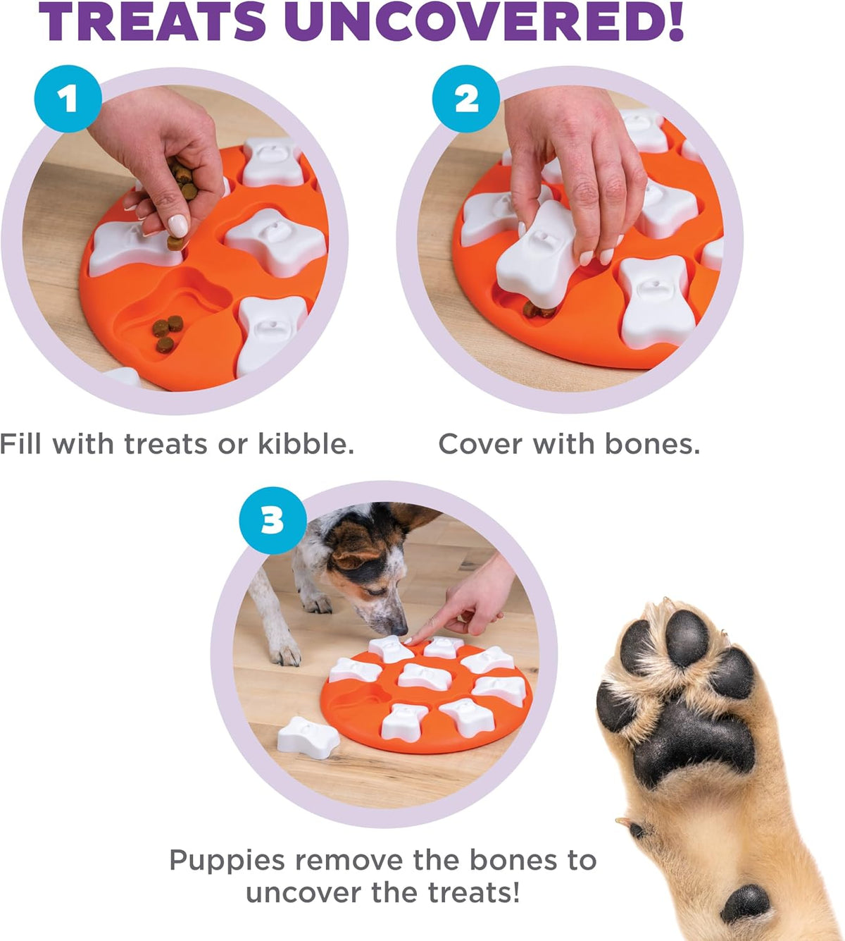 Nina Ottosson Dog Treat Maze Dog Toy, Tap & Flip, 7.5"