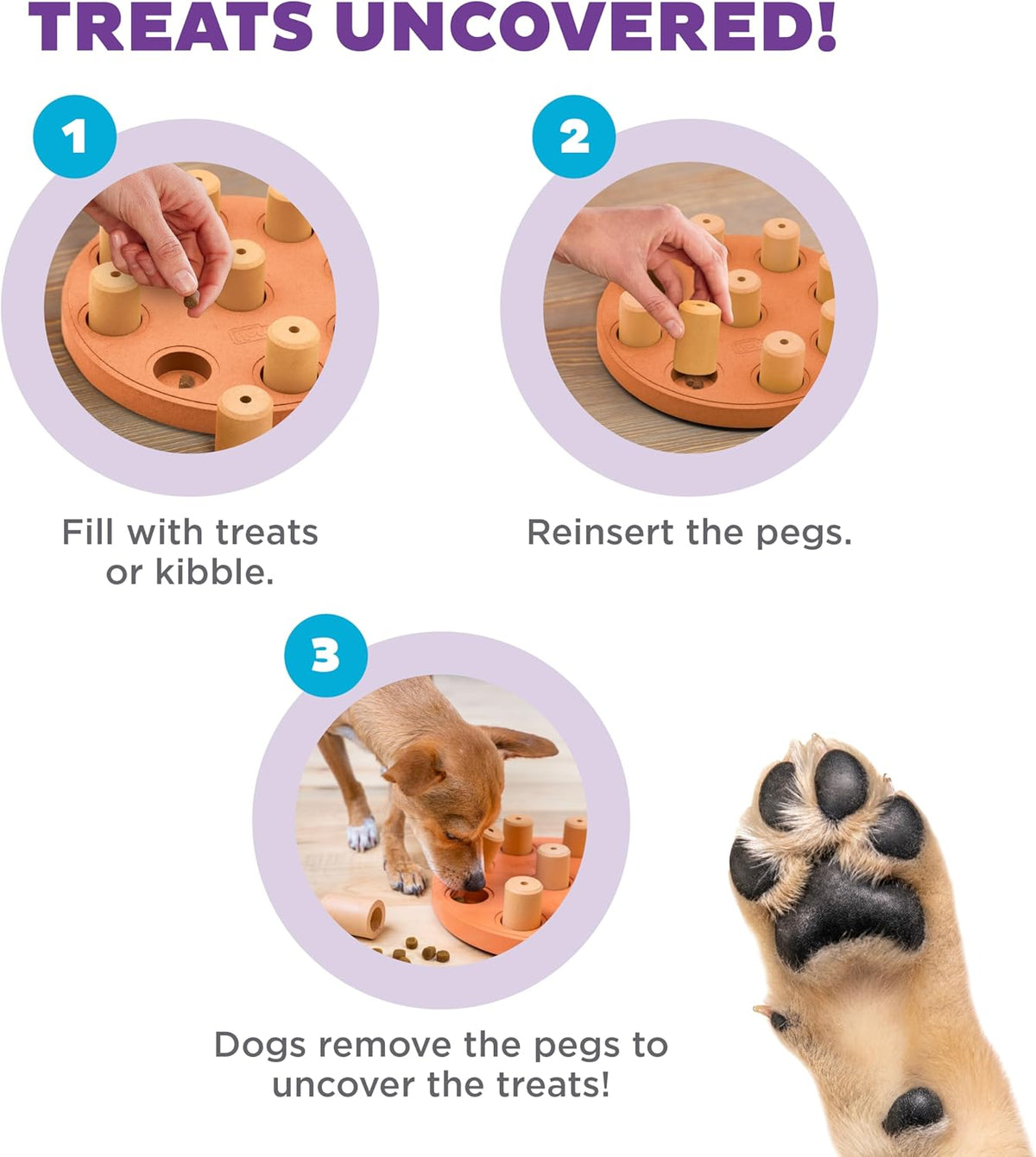 Nina Ottosson Dog Treat Maze Dog Toy, Tap & Flip, 7.5"