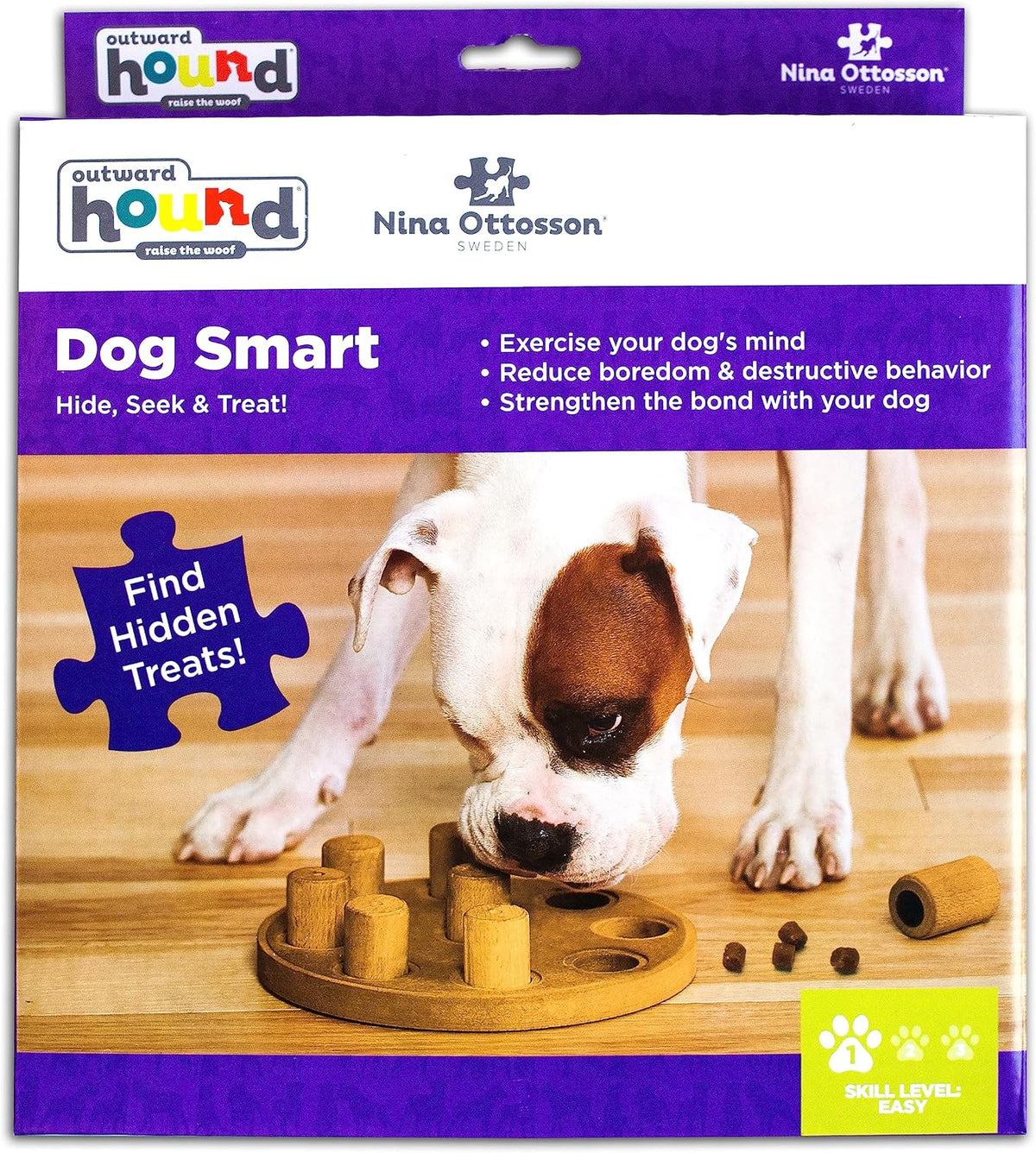 Nina Ottosson Dog Treat Maze Dog Toy, Tap & Flip, 7.5"