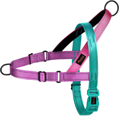 No Pull Dog Harness for Medium Dogs, Soft Padded Handle, Dark Green,M