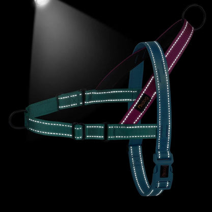 No Pull Dog Harness for Medium Dogs, Soft Padded Handle, Dark Green,M