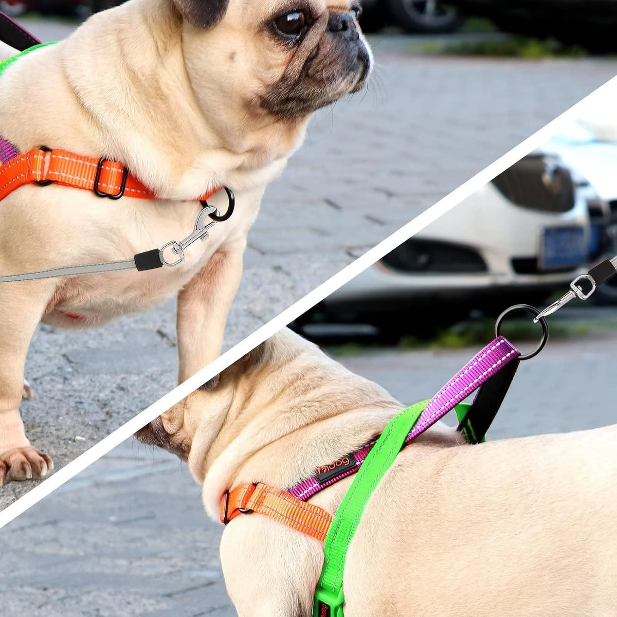 No Pull Dog Harness for Medium Dogs, Soft Padded Handle, Dark Green,M